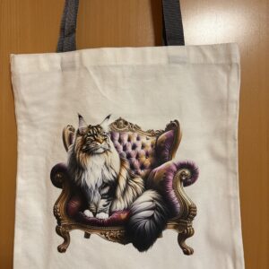 Einkaufstasche "Main Coon am Thron"