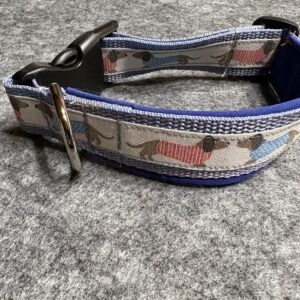 Halsband 2,5 cm Dackelliebe blau