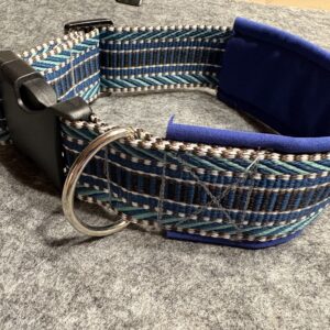 Halsband 3,8cm blau-grün