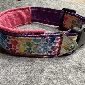 Halsband 3 cm Herzen bunt