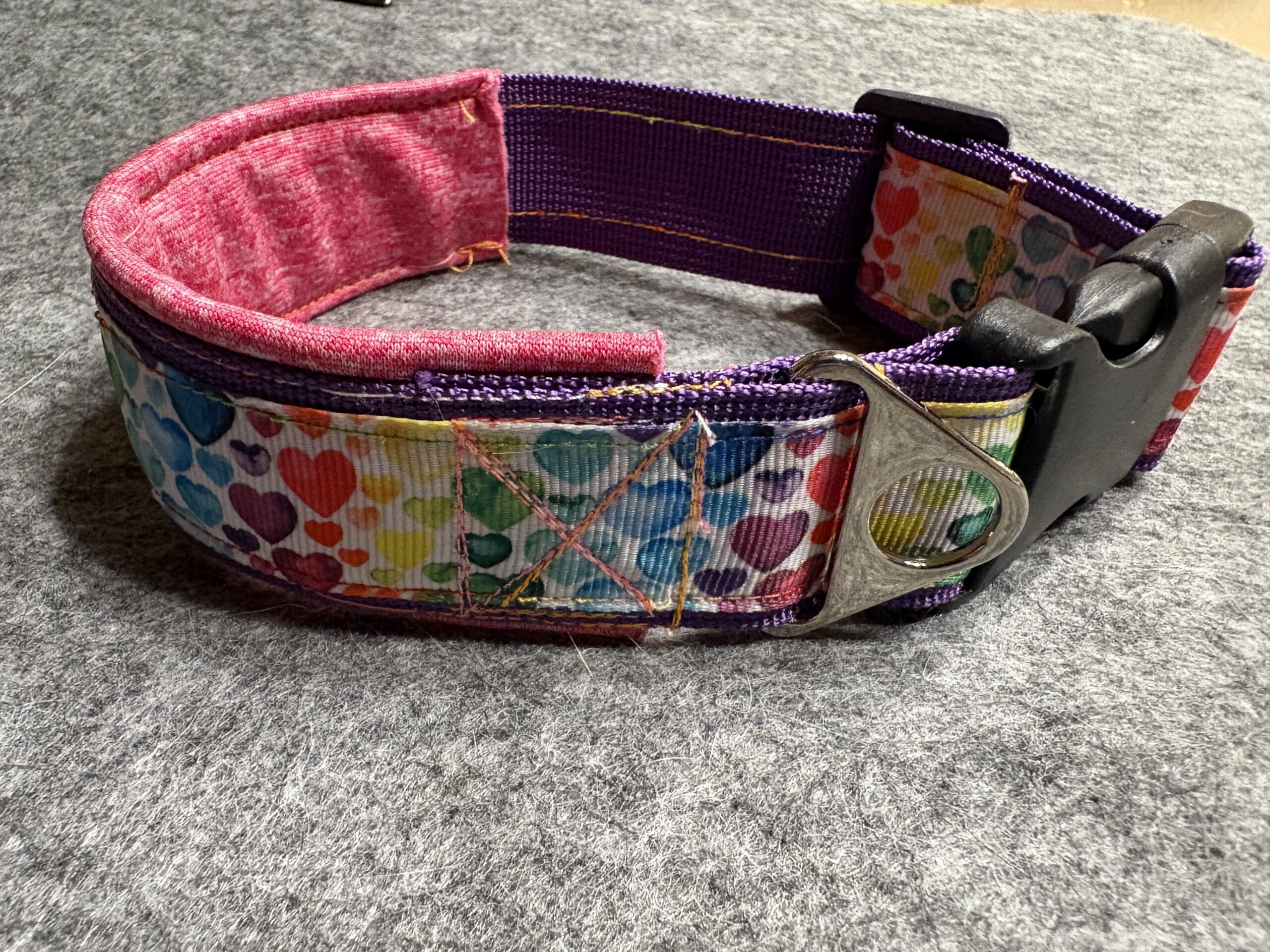 Halsband 3 cm Herzen bunt