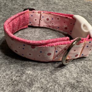 Halsband 2,5 cm Blumen pink