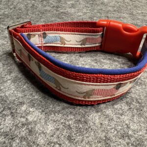 Halsband 2,5 cm Dackelliebe rot