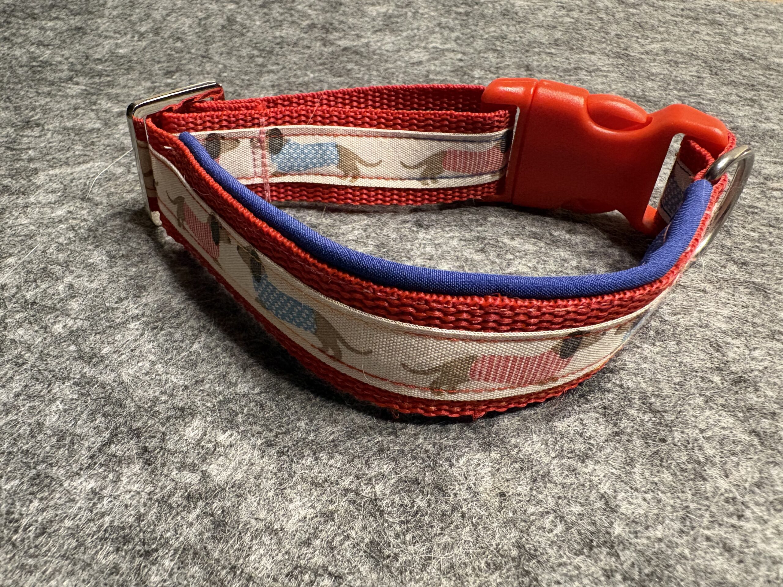 Halsband 2,5 cm Dackelliebe rot