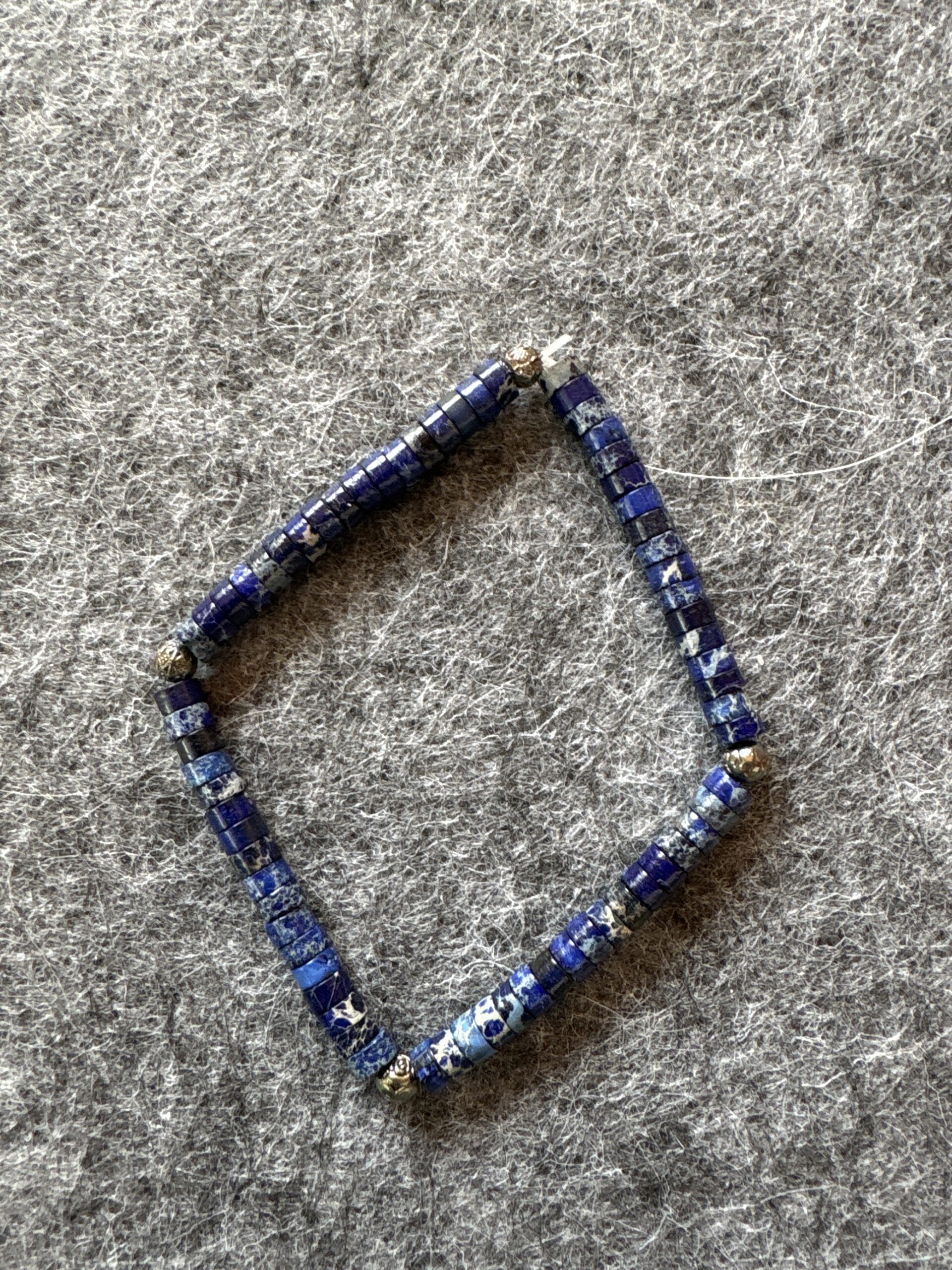 Armband elastic blau silber