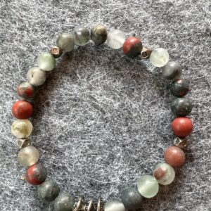 Armband elastic Edelstein grau-grün
