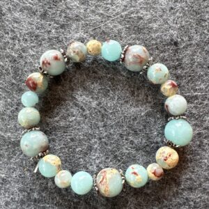 Armband elastic Edelstein hellblau silber