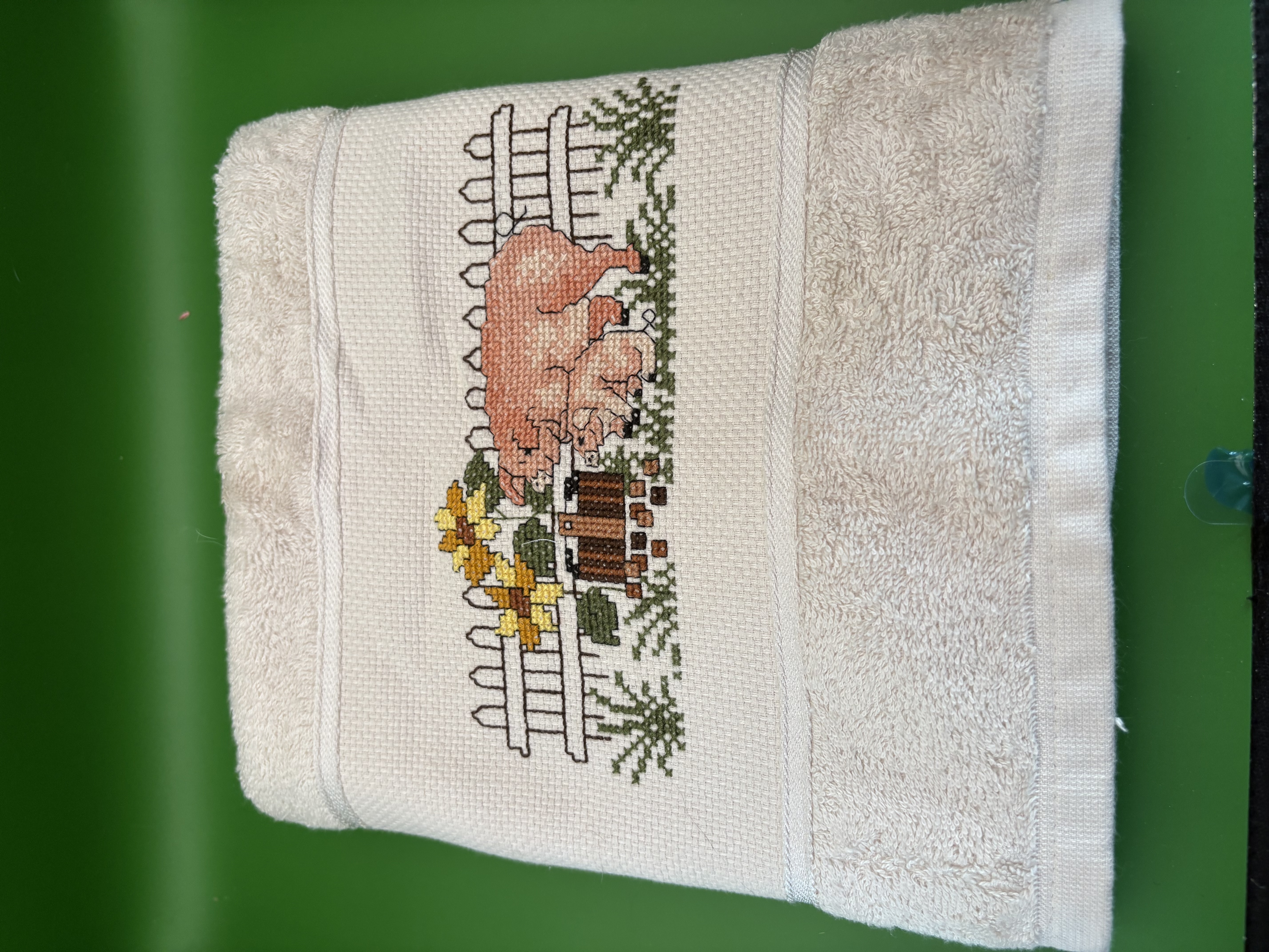 Handtuch mit Stickborte Landleben