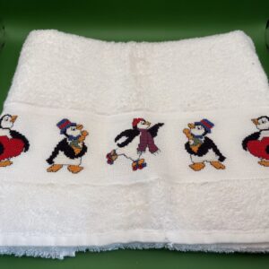 Handtuch mit Stickborte Pinguin